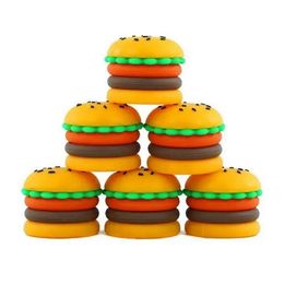 Hamburger Jar Container Silicone Bocs Concentré de cire 5 ml Conteneurs de silicium Grade Grade Huile Huile Dat Tool Stockage en stock