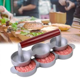 Hamburger Maker Triple Burger Press Round Form Nit-Stick Chef Cutlets Hamburger Meat Beef Grill Burger Press Patty Maker Mold