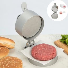 Machine à hamburgers, presse à hamburgers avec 100 papiers à galettes, pour des galettes de 4 1/2 pouces de diamètre, 1/4 lb à 3/4 lb, éjecteur de galettes antiadhésif 240118