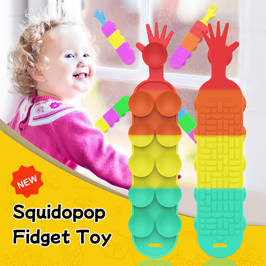 Hamburger Palm Fidget Brinquedos Squilopop Push Bubble Scream Sensory Pops Popper Silicone Sucker Crianças Mais Novo Decompression Toy