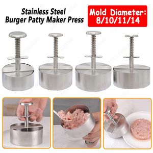 Hamburger Patty Maker Druk RVS Anti-aanbak Ronde Handmatige Rijst Varkensvlees Rundvlees Bal Vorm 8101114CM Diameter Keuken Gereedschap 240103