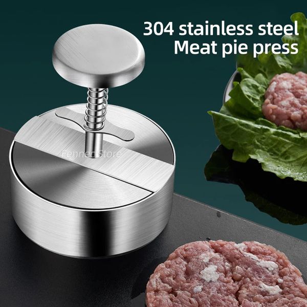 Presse à hamburgers antiadhésive en acier inoxydable 304, pour viande, porc, bœuf, hamburgers, presse manuelle, moule pour gril, outil pour viande, 240118
