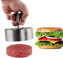 Prensa de hamburguesas, máquina para hacer hamburguesas, hamburguesas de carne de cerdo de acero inoxidable 304, molde Manual para parrilla, herramienta para carne 240103