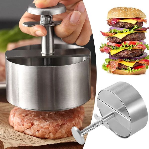 Hamburger Press Burger Patty Maker 304 antiadhésif en acier inoxydable porc boeuf hamburgers presse manuelle moule pour gril plaque chauffante outil de viande 240219