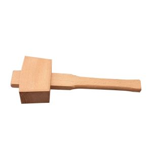 Marteau 250 mm hêtre massif charpentier marteau en bois maillet en bois poignée charpentier outil de travail du bois facile à utiliser pour installer des objets