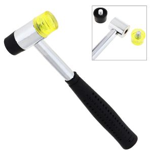 Hamer 25 mm / 30 mm / 40 mm rubberen hamer dubbel gezicht werkglaasvenster nylon hamer met ronde kop en niet -sliphendel DIY Handgereedschap