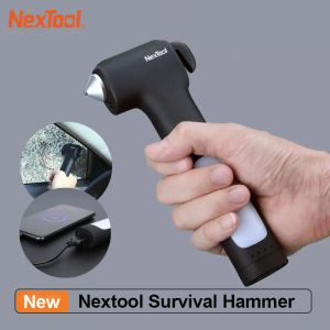 Martillo Nextool 4 en 1, martillo de seguridad múltiple, martillo de Escape de emergencia para coche, interruptor de ventana, cortador de cinturón de seguridad, linterna, PowerBank