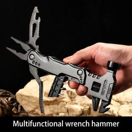 Hammer Portable Multifunctional Pliers Stainless Steel Multitool Claw Hammer With Nylon Sheath For Outdoor Survival Camping Hunting