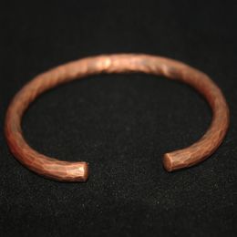 Gehamerd antieke echte puur koperen armband voor mannen pols vrouwen Bangle handwerk handgemaakte sieraden Unisex geschenk van vader moeder 240327