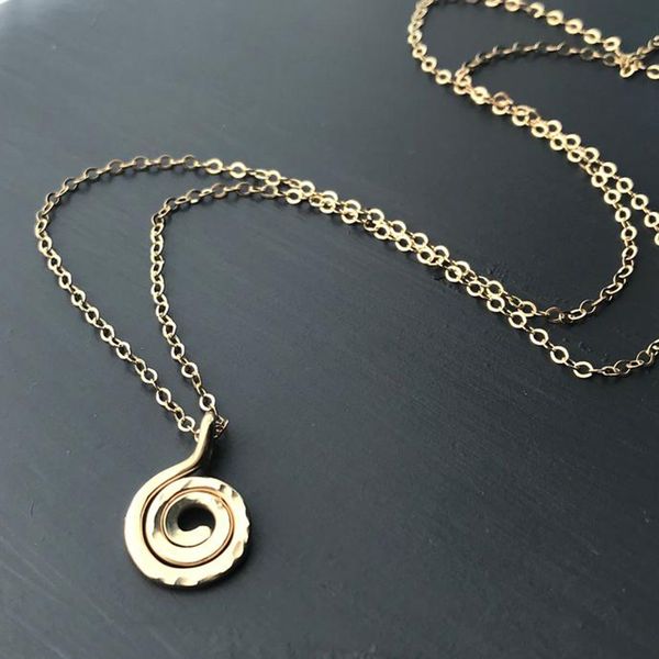 Collier cercle martelé fait à la main or rempli/925 argent tour de cou pendentifs ronds Boho Collier Femme Kolye bijoux Collier Q0531