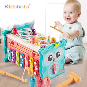 Martelage Toys Montessori 8 sur 1 jeux de pêche fine habitation des bascules Activités pour les enfants bébé apprentissage