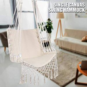 Hangmatstoel Noordse hangmatveiligheid Beige swing touw meubels outdoor indoor hanging stoel huizen tuin stoel voor kinderen volwassenen