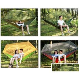 Hangmatten 12 kleur 2 mensen parachute muggen net hangmat stoel toerisme rede tuin swing cam slee haks drop levering home meubels o dhsdv