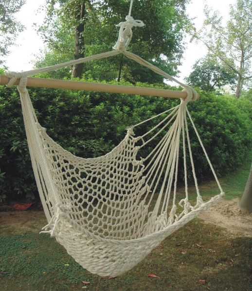 Hamacs 2022 Portable Camping en plein air hamac jardin loisirs fournitures chargement 100kg chaise suspendue gras coton corde maille