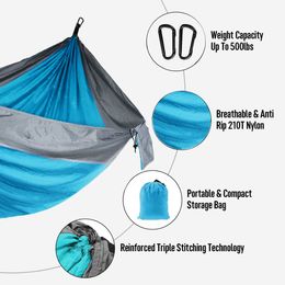 Hangmatten 220x90cm Enkele campinghangmat lichtgewicht hangmat met boomband voor binnen en buiten Avontuur Strandreizen