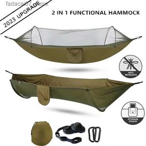 Hamacs Camping Hamac avec Mosquito Net Pop-Up Light Portable Parachute Hammock Swep Sleep Hammock Camping Itemsq