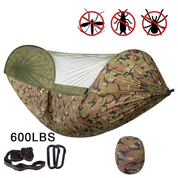 Hamacs Camping Hamac avec Mosquito Net - Portable Travel Hammock Bug Net - Équipement de camping - Tente de hamac pour la randonnée en plein air