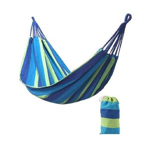 Hangmatten canvas single hangock outdoor swing tuin indoor slee regenboog streep reiscamera benodigdheden met zakbed 185x80 cm drop dhkxy