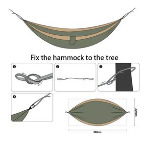 Hamacs Double hamac portatif hamacs ultralégers avec sangles suspendues pour le Camping de randonnée