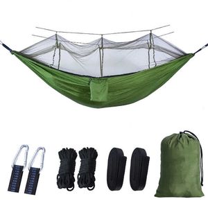 Hamacs Hamac de Camping en plein air portatif léger avec filet suspendu haute résistance lit chasse balançoire de couchage