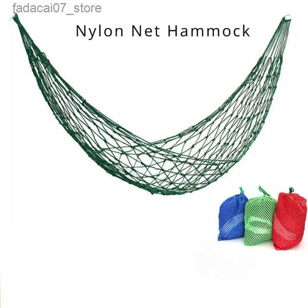 Hamacs Rope Nylon Mmeshy Pendentif pour le camping extérieur Pendentif Pendentif gratuit Red Sleep Net Hamacs Travel Portable Swingingq