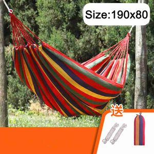 Hamacs Hammock Outdoor Canvas Hanger 190x80cm Portable épais Hangle de barre anti-roule