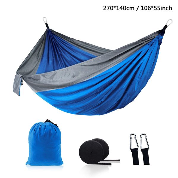 Hamacas Hamaca de tela de paracaídas al aire libre Cama de campo plegable Columpio Cama colgante Nylon con cuerdas Mosquetones 12 colores Dh1338 Drop Deliv Dh5Ty