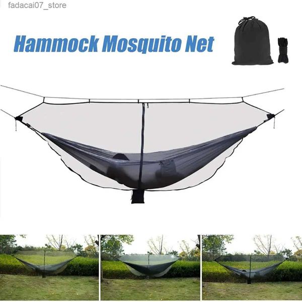 Hamacs Outdoor Setting Simple Portable Hammock Mosquito Net Fabric Nylon Camping Double pliage Mosquito Independent Net pour Travelq