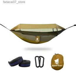 Hangmatten Outdoor Waterdichte en duurzame nylon campingapparatuur verdikte muggen netto slingerende tent ophangende overlevingsmeubelsq