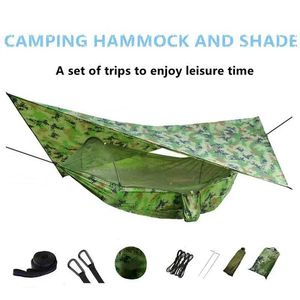 Hamacs pop-up Portable Camping Hamacr avec des moustiques Net et Sun Shelterachute Swing Hammocks Rain Fly Hammock Caute Camping Stuff