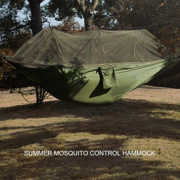 Hamacas Portátil Tienda de campaña al aire libre Hamaca con red Persona Canopy Cama colgante Caza Columpio para dormir