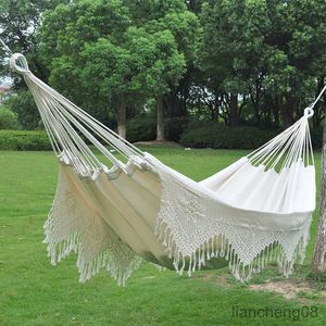 Hamacs Hamac en coton épais ce hamac double blanc hamac camping balançoire arbre lit jardin hamac arrière R230613