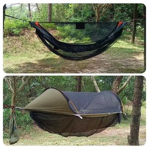 Hangmatten reiziger hangmat bodem muggen cover camping hangmat snel opening muggen netto outdoor hangmat afneembaar muggen net