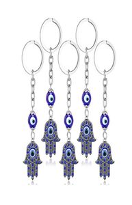 Hamsa Fatima main porte-clés porte-clés porte-clés grec bleu mauvais œil pendentifs porte-clés porte-clés turc chanceux Jewelry5575730