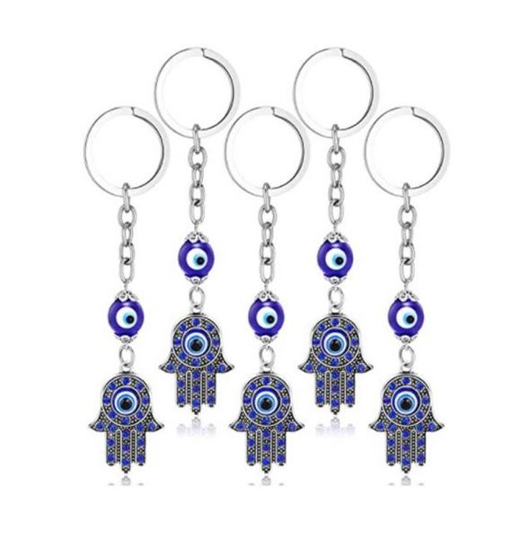 Hamsa Fatima main porte-clés porte-clés grec bleu mauvais œil pendentifs porte-clés porte-clés turc chanceux Jewelry5806763