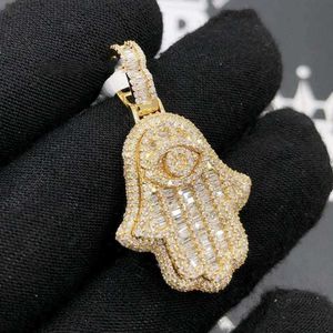 Hamsa Hand stokbrood diamanten hanger ronde sieraden S925 hanger bedels voor ketting aangepaste ketting hanger