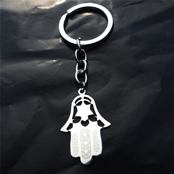 Llavero Hamsa Hand Star, llaveros de acero inoxidable, regalo de joyería para hombres y mujeres, 12 piezas completas