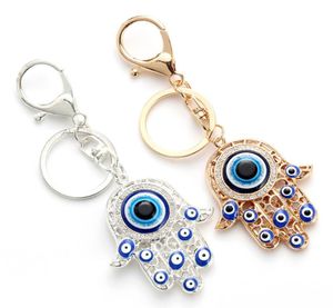 Hamsa Keychain Pildel Mur suspendu Pendant Evil Eye Amulet Kabbalah Hand Fatima Verre Keyring Ey47428207648