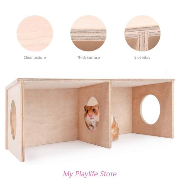 Hamster Wood Hideout Hamster Nest House Cabine et châteaux naturels non toxiques Play-Ground Graw Toy Hamster Cage