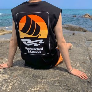 Han Edition Tide Best Summer Beach Châle T-shirt à l'épaule et au bras dans le bras, Carte de support Vêtement ample sans manches