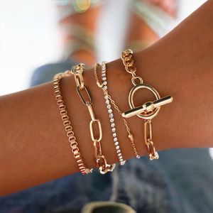 Han World Chain Ot Backle Circle 5 pièces bijoux Instagram Instagram Populaire Bracelet de jeu de même style