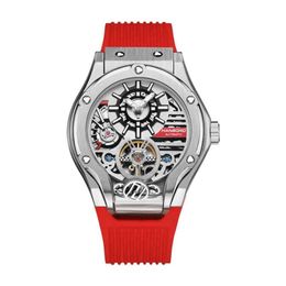 HANBORO montre marque édition limitée entièrement automatique mécanique hommes montres volant lumineux mode homme horloge Reloj Hombre249E
