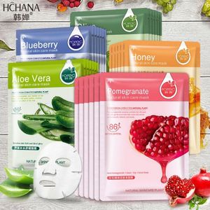 HanChan Planta Mascarilla facial Cuidado de la piel Hidratante Control de aceite Eliminador de espinillas Mascarilla envuelta Mascarilla Cuidado facial