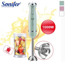 Handblender 1000 W Hoog vermogen 2 snelheden Voedselmixer Elektrisch Vierbladig ijsbreker Keuken Groente Fruit Roeren Gift Sonifer 240307