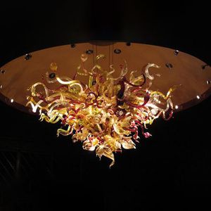 Lampe à suspension en verre soufflé à la main lumière style moderne lustre de Murano Italie conçu plafond art décor 40 par 28 pouces