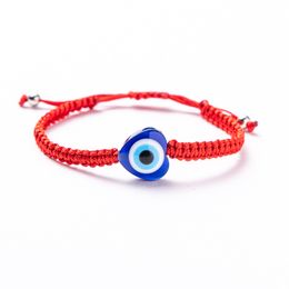 Handblauw Evil Eye Heart Hangdoek Braw Bracelet Lucky Red Braided Rope Chain armband voor vrouwelijke mannen sieraden