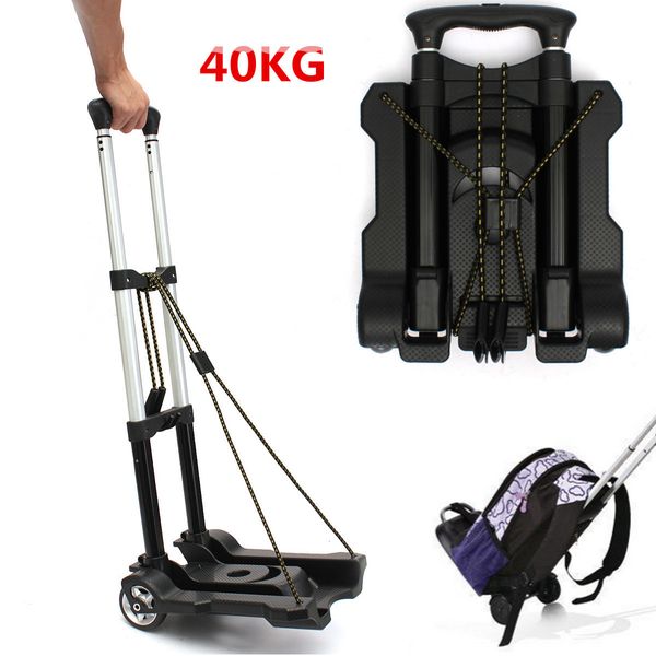 Handkarren Trolleys 40kg Heavy Duty Opvouwbare Hand Sack Wheel Trolley Opvouwbare Truck Kruiwagen Winkelwagen Reisbagage Winkelwagen Draagbare Thuisgebruik auto 230706