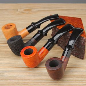 Pipa de fumar de madera de brezo tallada a mano soporte de pipa exquisita colección de accesorios de tabaco pipa de fumar de madera al por mayor