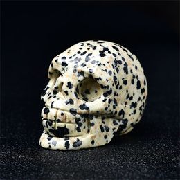 Figura curativa de calavera de cristal de piedras preciosas talladas a mano, decoración del hogar