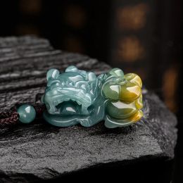 Handgesneden natuurlijke Jade Lucky Bixie Emerald ketting hanger fijne sieraden mannen vrouwen geschenken amulet